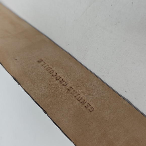 Bergford Goodman Genuine Crocodile  Brown Leather Belt with Gold Buckle Size 38 - Picture 6 of 7